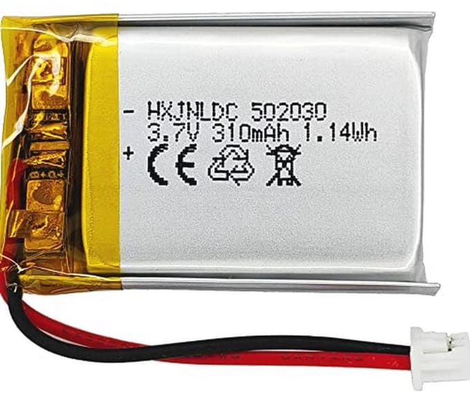 310mAh 3.7V Lithium Polymer Accu voor Bluetooth Headset en Dashcam