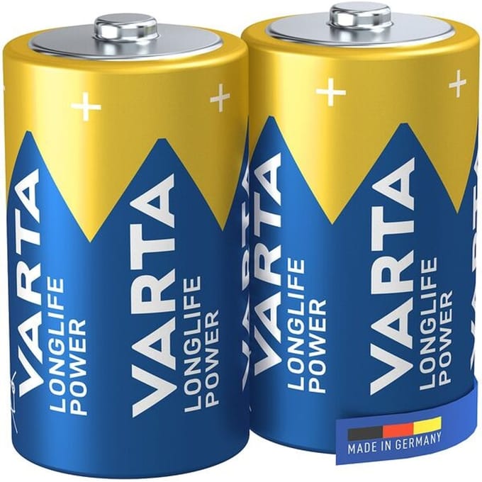 VARTA batterijen Longlife Power, spanning 1,5 V, bijzonder lange levensduur, Mono D, 2 stuks