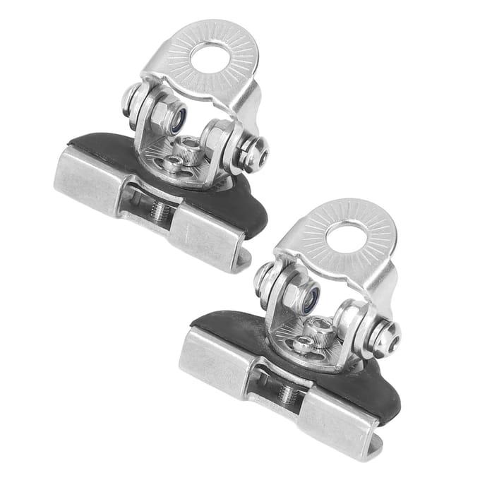 2 pièces Support de montage de barre lumineuse LED de capot Réglable Acier inoxydable 304 Universel Serre-support pour lampe de travail white
