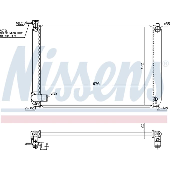 Radiator, motorkoeling NISSENS 646829