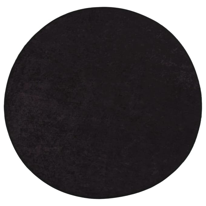 vidaXL - Vloerkleed - wasbaar - Ø - 200 - cm - antracietkleurig