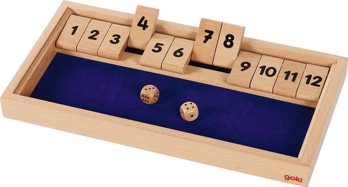 GOKI Dobbelspel - Shut The Box - Hout - 2 Dobbelstenen - 6 Jaar