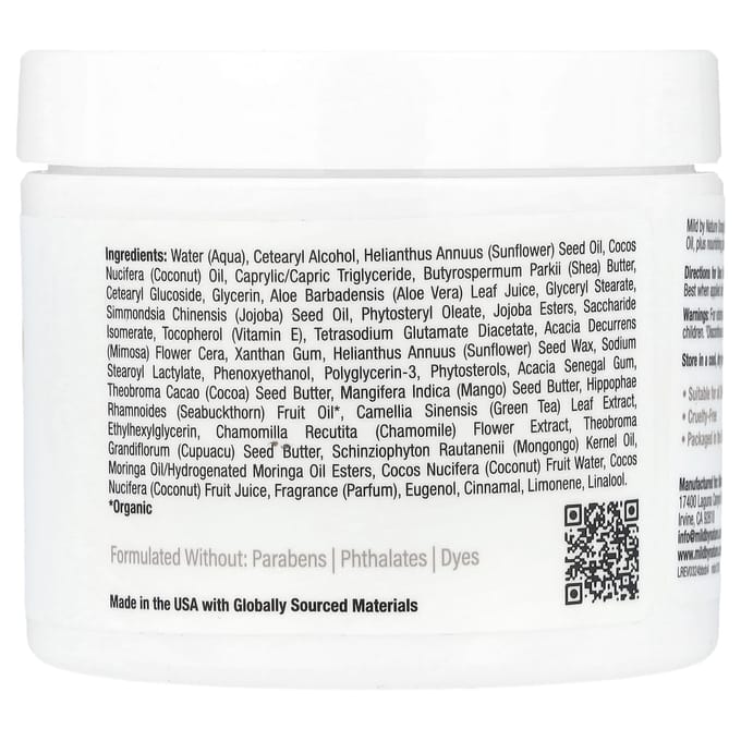 Mild By Nature, Sinaasappel Bergamot Body Butter, 4 fl oz (118 ml) white