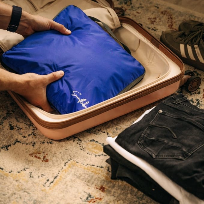 Packing Cube met Compressierits - Losse Compressie Cube - L - Donkerblauw | Sunflake