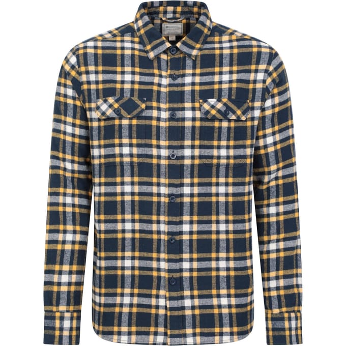 Mountain Warehouse Heren Overhemd met lange mouwen in molton (Indigo)