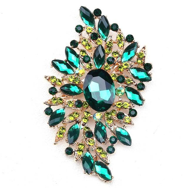 High End Verfijnd Temperament Broche Glas-in-lood Groot Glas Kristalglas Dameskleding Accessoires black