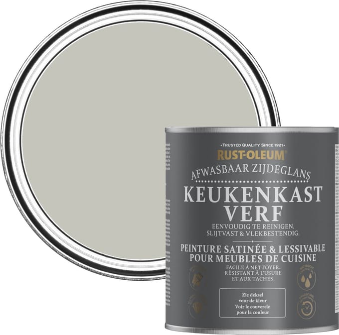 Rust-Oleum Grijs Keukenkastverf Zijdeglans - Mist 750ml