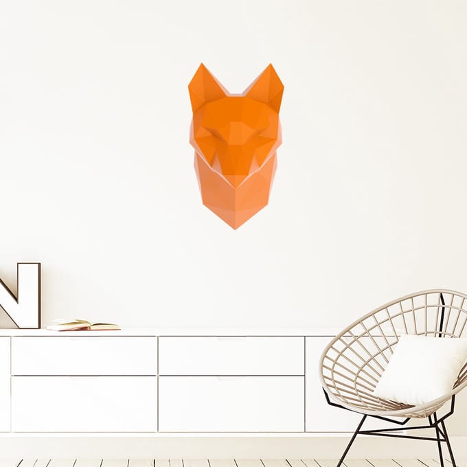 3D-sticker origami oranje vos 70 x 40 cm