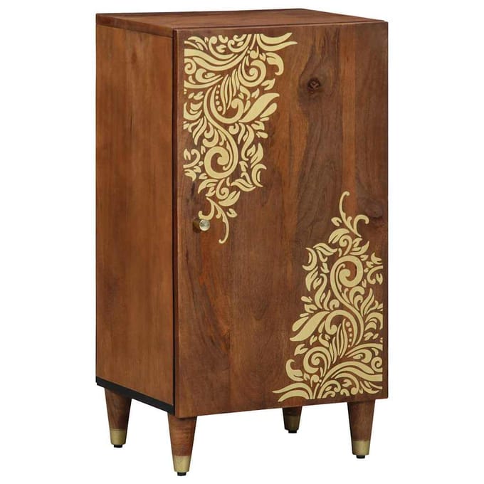 vidaXL - Dressoir - met - plank - Bruin - 40 - x - 33 - x - 75 - cm - Massief - Mango - Hout