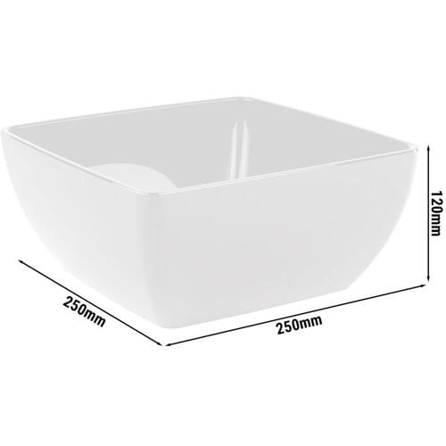 GGM Gastro (6 Stück) Schale - FRIENDLY - PET - 3,8 Liter - eckig - Weiß