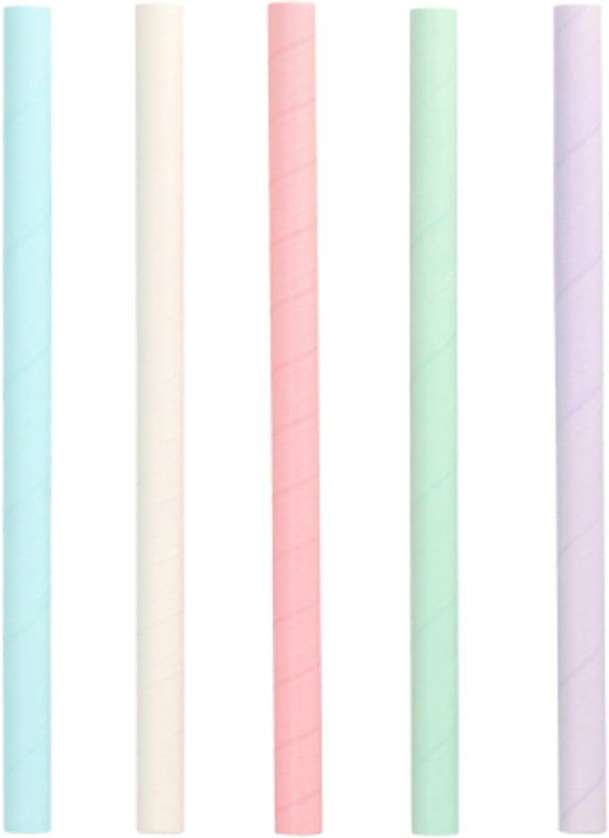 200 Bubble Tea Drinkrietjes Papier Ø 12 mm · 20 cm assorti kleuren