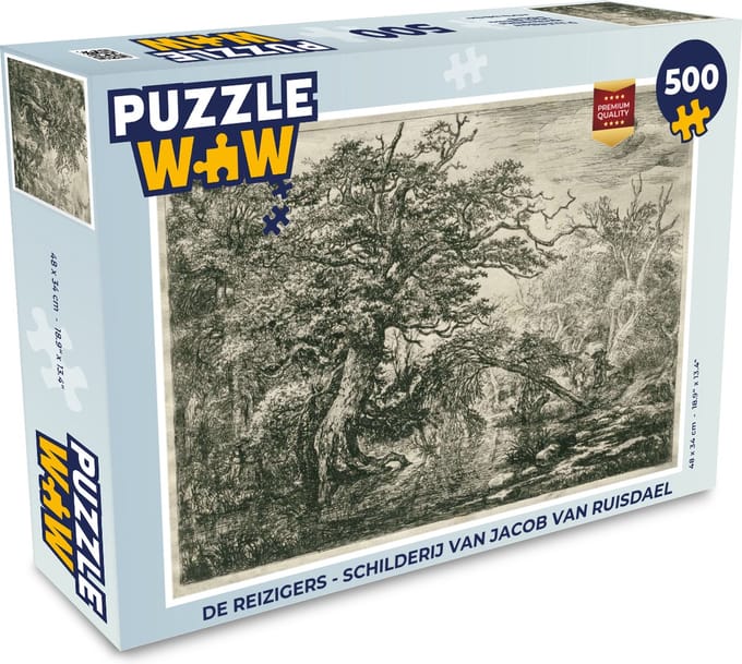 Puzzel De reizigers - Schilderij van Jacob van Ruisdael - Legpuzzel - Puzzel 500 stukjes