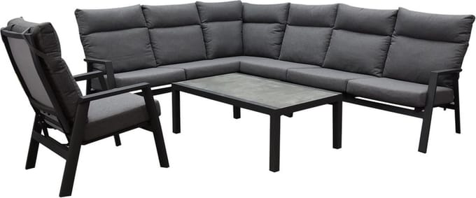 Pacific hoek loungeset 6 delig aluminium antraciet