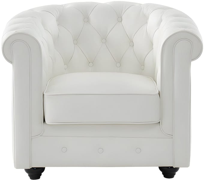 Vente-unique Fauteuil van buffelleer CHESTERFIELD - Wit