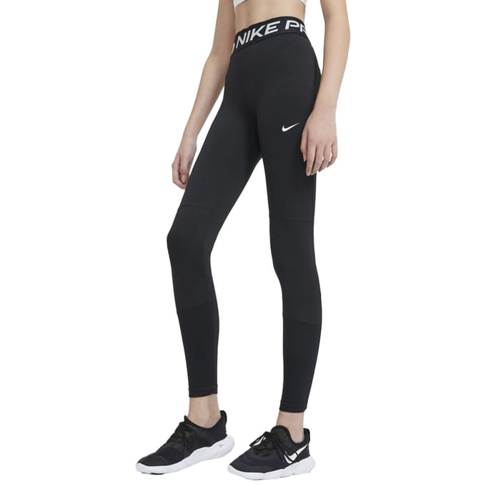 Nike Girls Pro Tight Broeken Kinder - Zwart - Maat 137 - 147 CM
