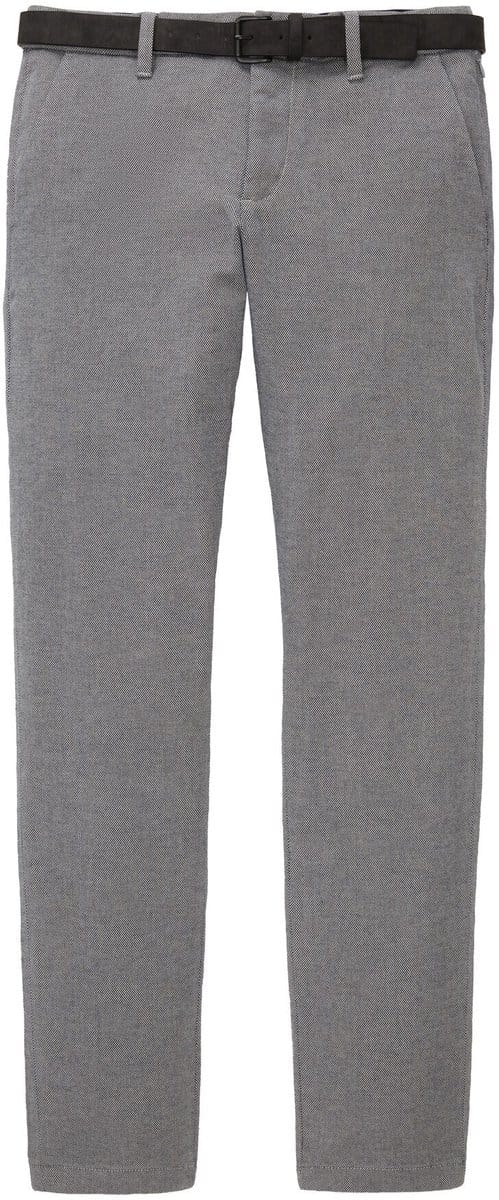 Tom Tailor - TTTRAVIS SLIM chino met riem - Maat 31/34 - white navy zig zag structure