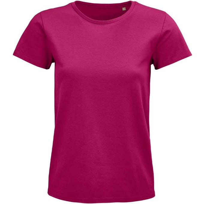 SOLS Dames/Dames Pioneer Organic T-shirt (Fuchsia)