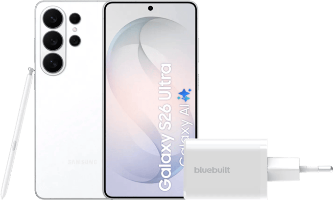 Samsung Galaxy S26 Ultra 512GB Wit 5G + BlueBuilt Oplader 65 Watt Wit