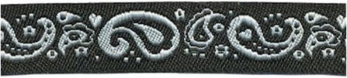 Hobbyband - Sierband - Lint - Paisley zwart wit - 15mm - 5 Meter per rol