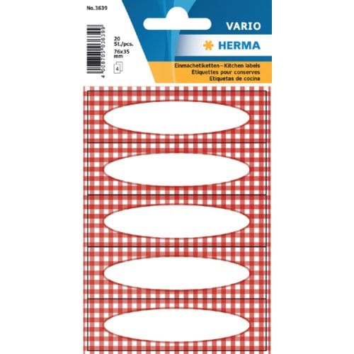 Etiket herma 3639 vario keuken ruit rood 76 x 23 mm