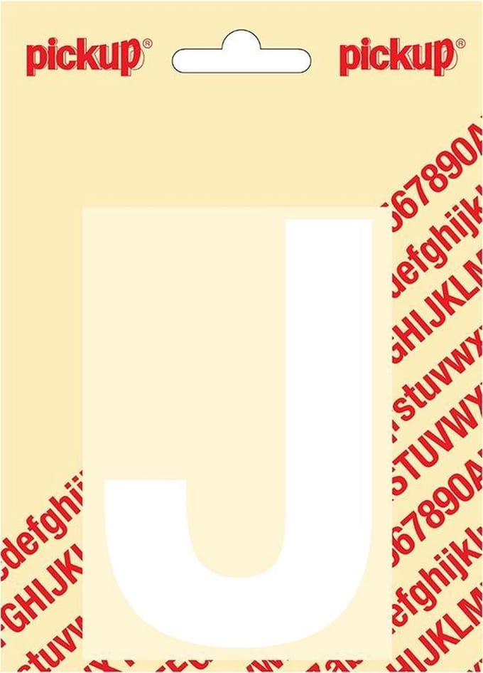 Pickup plakletter Helvetica 100 mm - wit J
