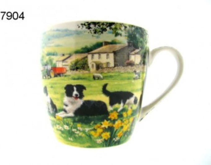 Lesser & Pavey Ontbijtmok Collie & Schapen – 400 ml – Porselein