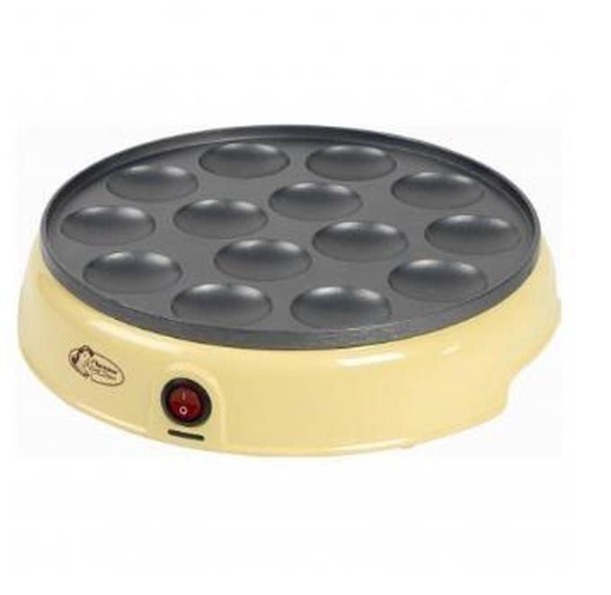 Bestron Poffertjespan - APFM700SD - 800W - Poffertjesmaker - Electrisch - Geel - 5 jaar garantie
