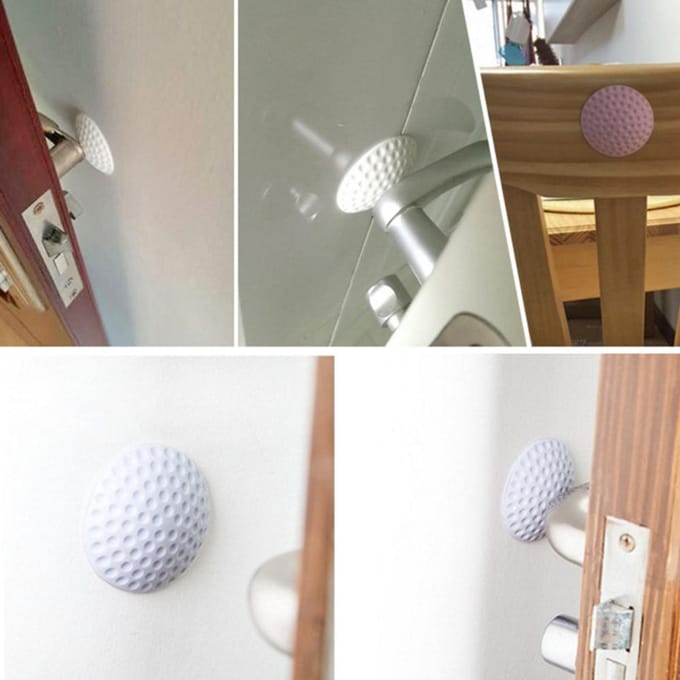 Tapis Anti-collision en caoutchouc pour balle de Golf, 1 pièce, Protection d'angle de Table, protecteur mural rond White&1PC beige