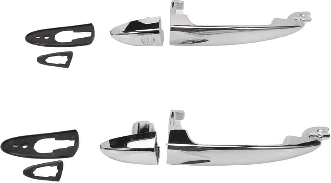 Dailygoods- Handgreep Set - Deurhandgrepen - Voor Lancia Ypsilon 2003-2011 - Chroom - 100% Nieuw - Van Plastic - Deurgreep