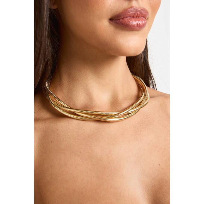 boohoo Dames Slang Touw Gedraaide Ketting | Goud