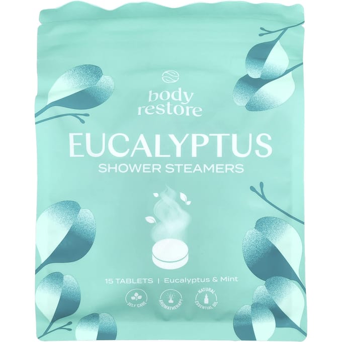 Shower Steamers Eucalyptus & Mint 15-pack - Body Restore - Douche Tabletten met 100% Etherische Eucalyptusolie - Aromatherapie Douche - Voordeelpak