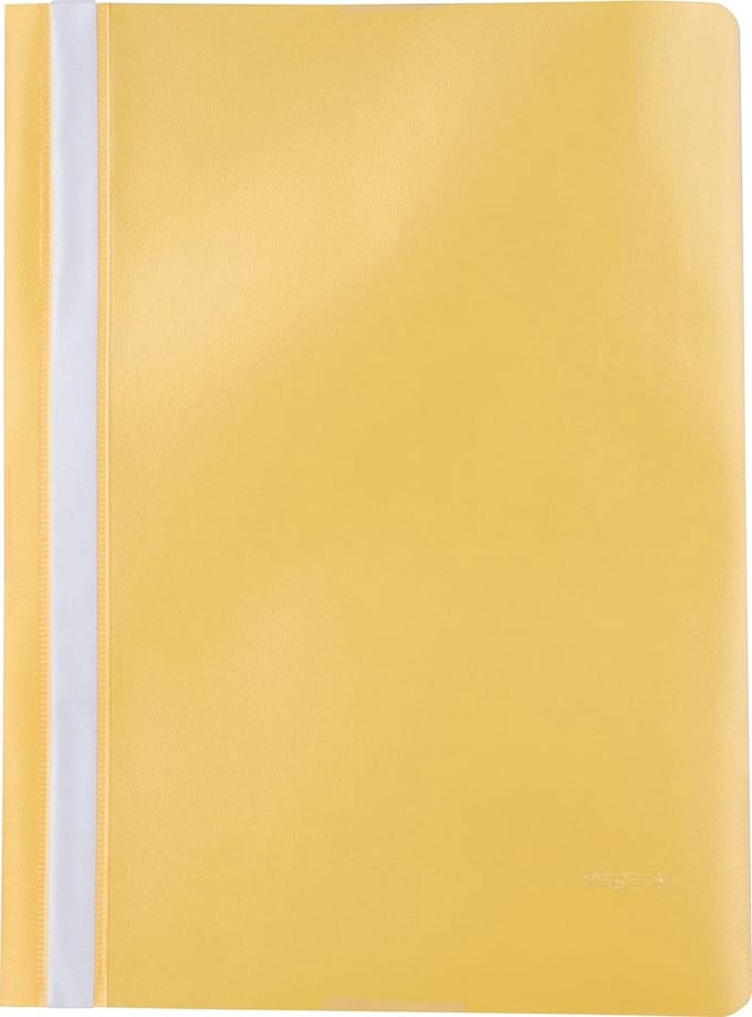 Pergamy snelhechtmap, ft A4, PP, pak van 5 stuks, geel 80 stuks