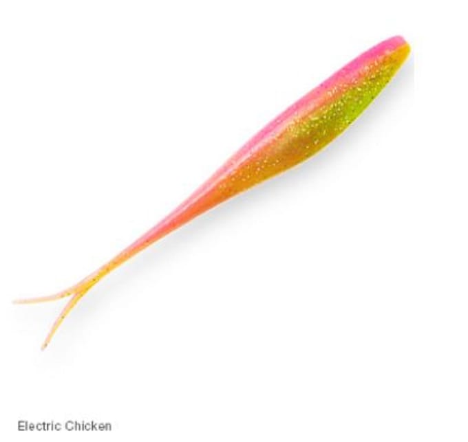 Zman Soft Lure Jerk ShadZ Geparfumeerd 7 Inch 4/Pack Elektrische Kip (2154)