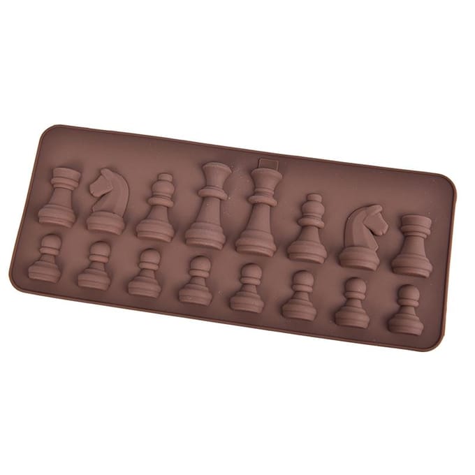 Schaak Siliconen Chocolade Mal Diy Taartdecoratie Keuken Kookgereedschap bruin