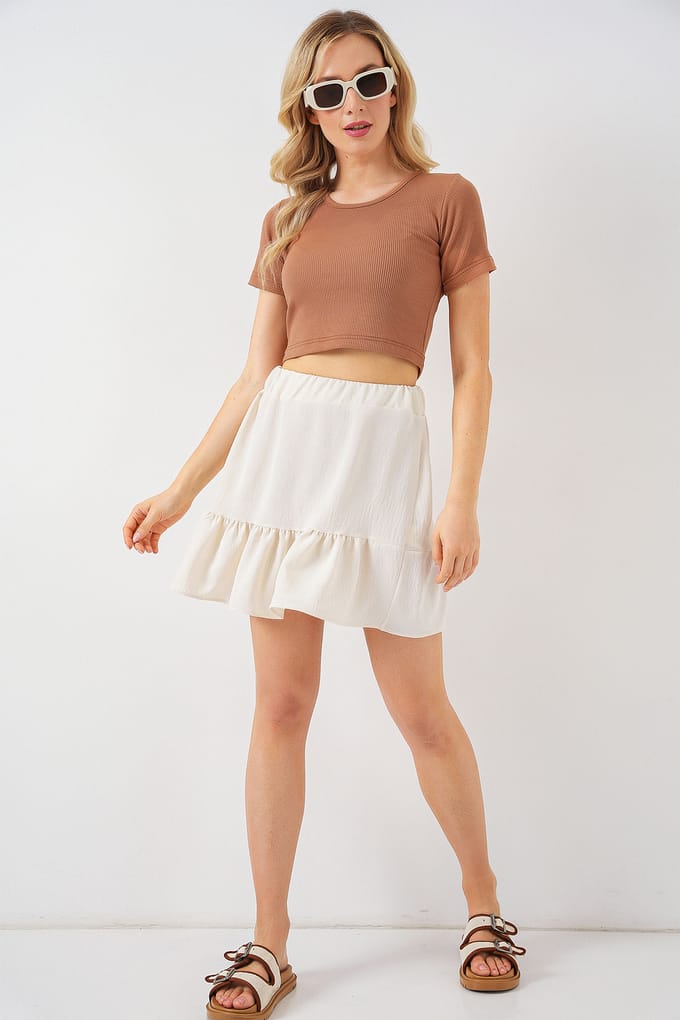 Textured Minirok met Voering