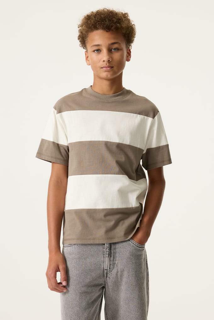GARCIA Jongens Tekst Print T-shirt Bruin Korte mouw