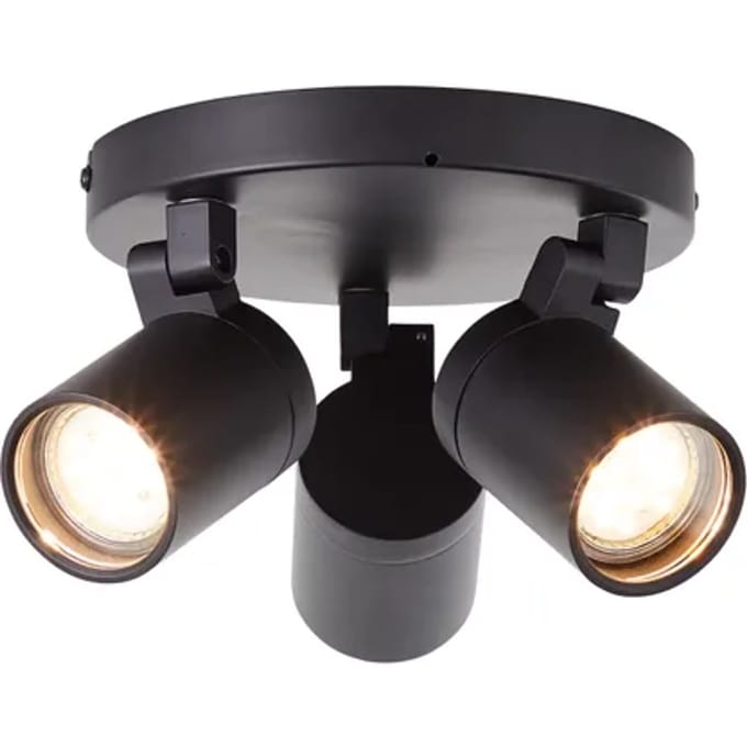 Aquavive Opbouwspot Irminio - Zwart - 18cm - 3xgu10