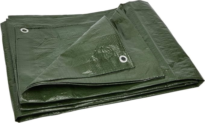 Waterdicht Dekzeil - Afdekzeil met Ogen - Buiten Bescherming - UV-bestendig Scheurvast - 4x5 Meter - Groen 80g/m²