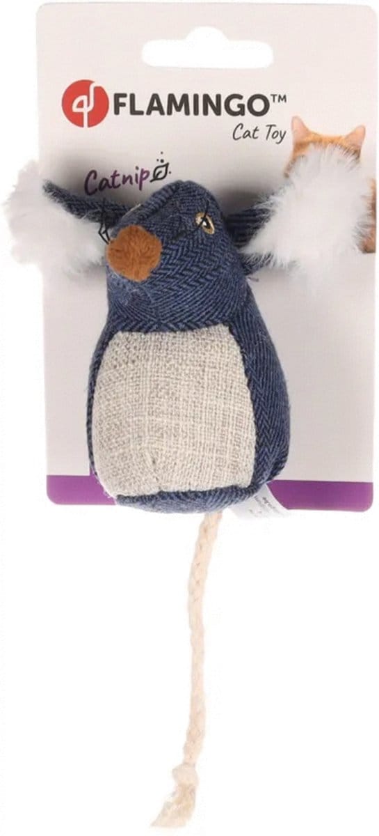 Flamingo Jeany Muis+catnip - Kattenspeelgoed - 16x8.5 cm Blauw