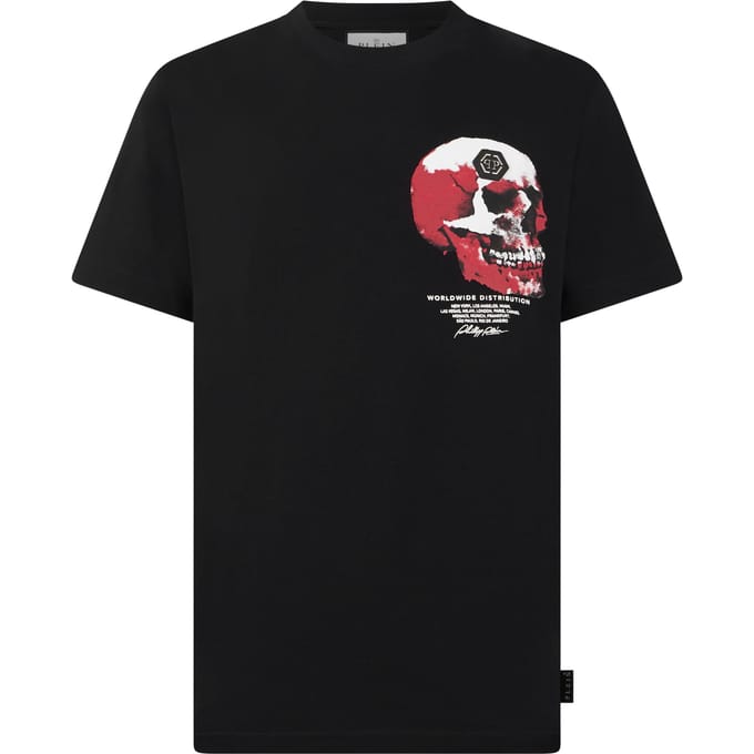 Roundneck T-Shirt Puffy Red Skull Skull