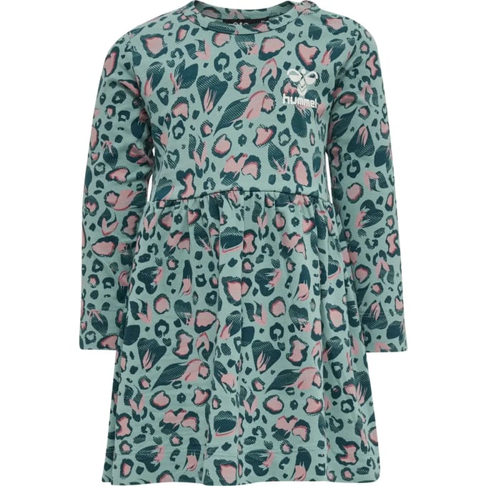 Hummel Kinder Kleid Langarm Sonja Dress Longsleeve 215466 Mineral Blue-86 - ca. 18 Monate