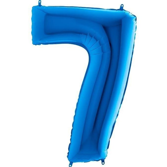 Blauwe Folieballon Cijfer 7 - 102 Cm Grabo