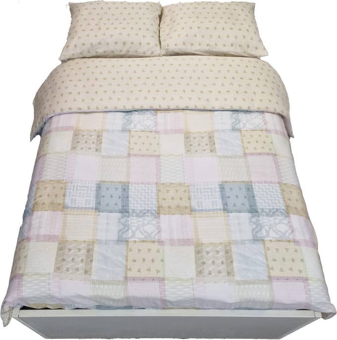 Sofiben-Collection-het dekbedovertrek met een doorlopende rits over 3 zijden-dessin Patchwork- afm.200 x 220 cm