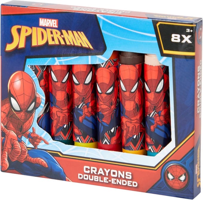 Spiderman waskrijtjes - Multicolor - Kleuren - Tekenen - 8 Stuks - Marvel Crayons