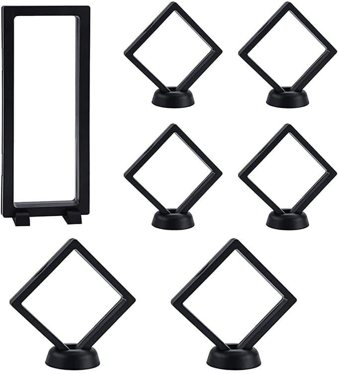 Allecto - Drijvende Displaystandaard - 3D Displayhouder - Ideaal voor Verzamelobjecten - Zwart - Sieradenhouder - Multifunctioneel voor Medailles e...