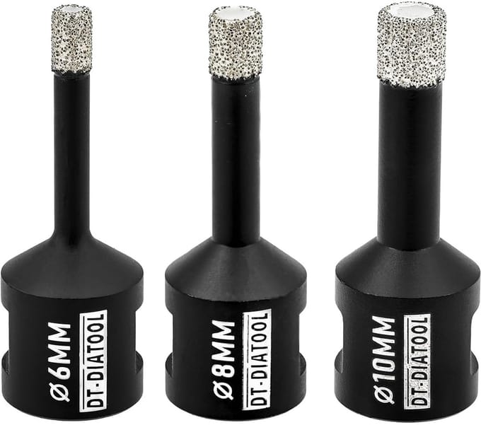 Diamant Boorbits Set met 3 Stuks voor Tegels, Porselein, Steen en Graniet