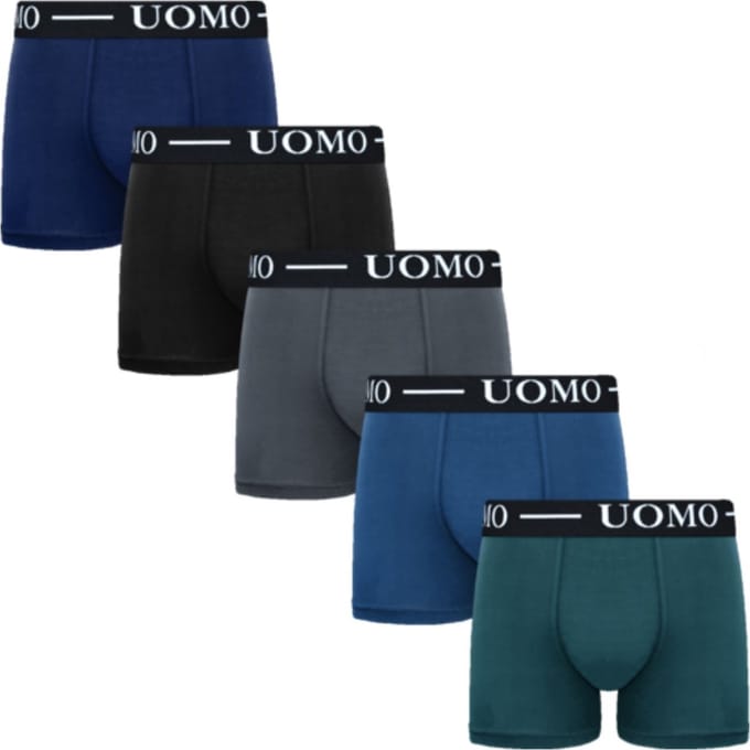 Heren katoenen boxershorts 5-pack effen kleuren M