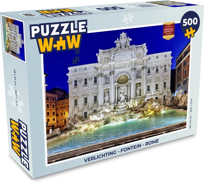 Puzzel Verlichting - Fontein - Rome - Legpuzzel - Puzzel 500 stukjes