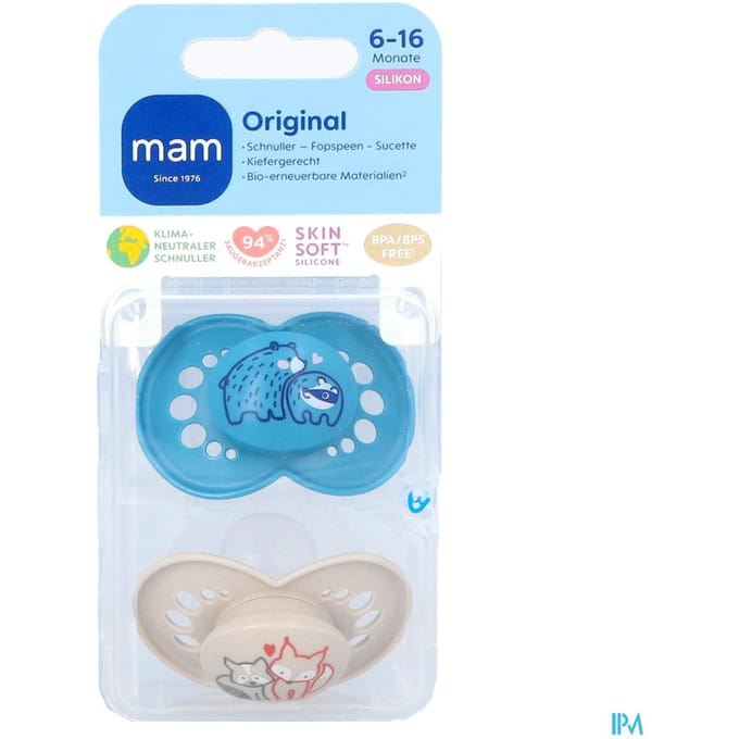 MAM - Original Fopspeen - Siliconen - 6-16 Maanden - Blauw