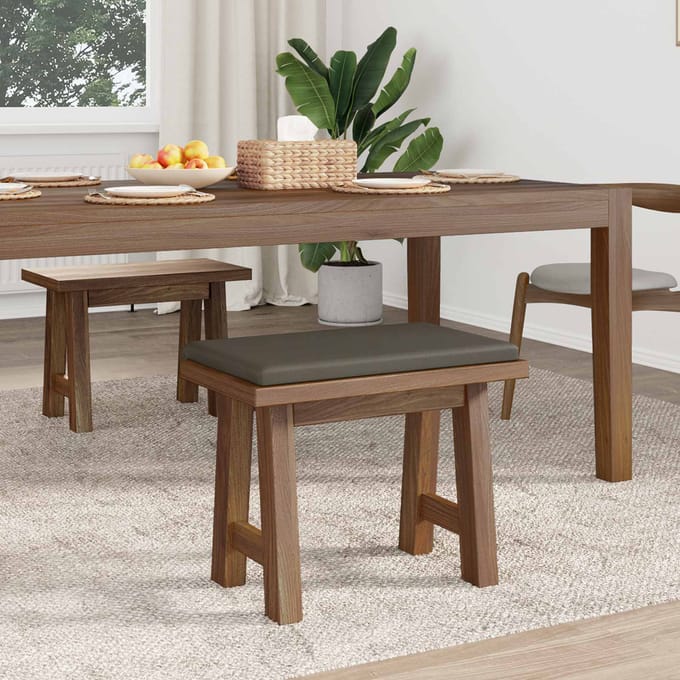 vidaXL - Bankkussen - Kunstleer - Grijs - Diepte - 35 - cm